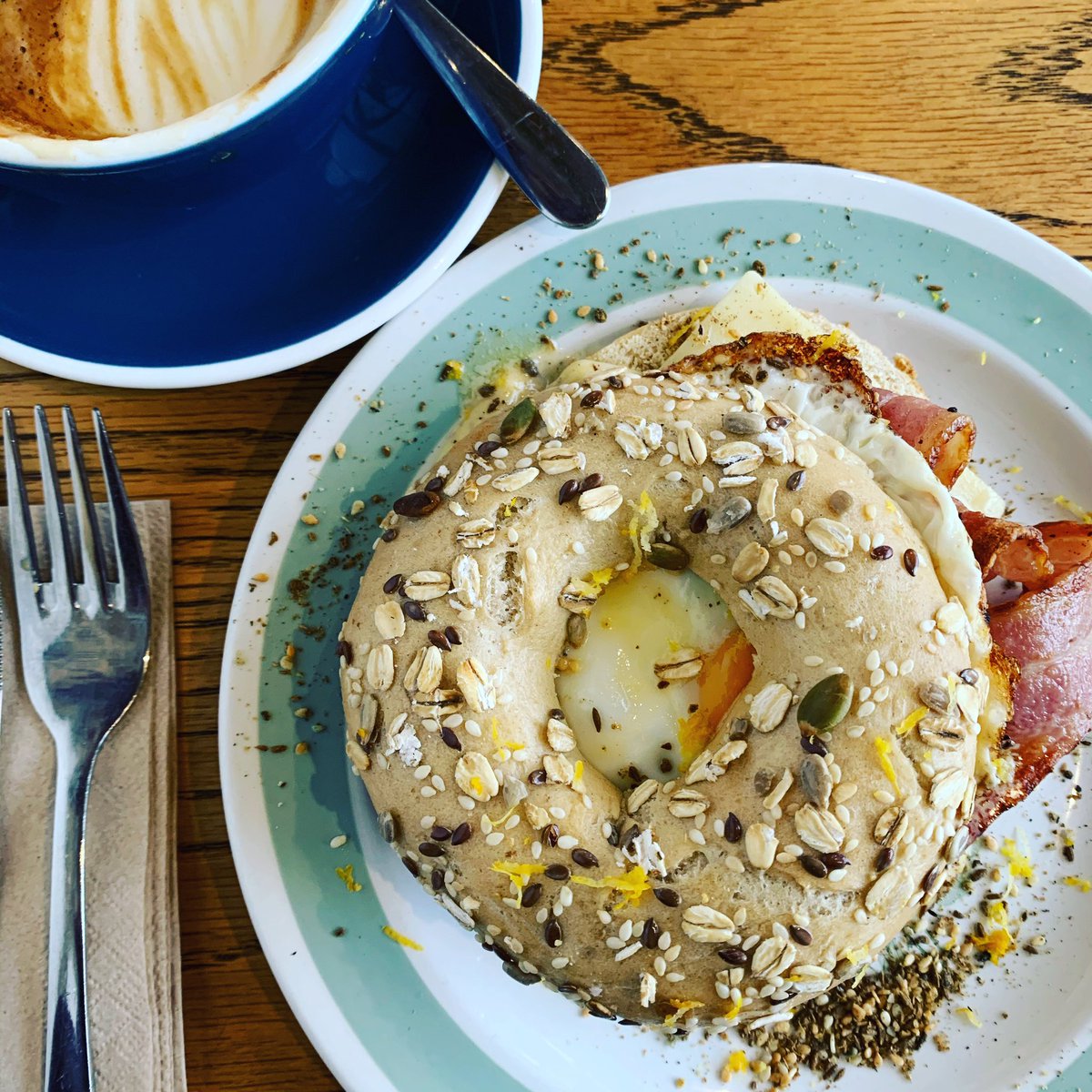 Moment cafe in #Christchurch serves a delish bagel and #coffee see my full #cafereview at christchurch-cafes.com
