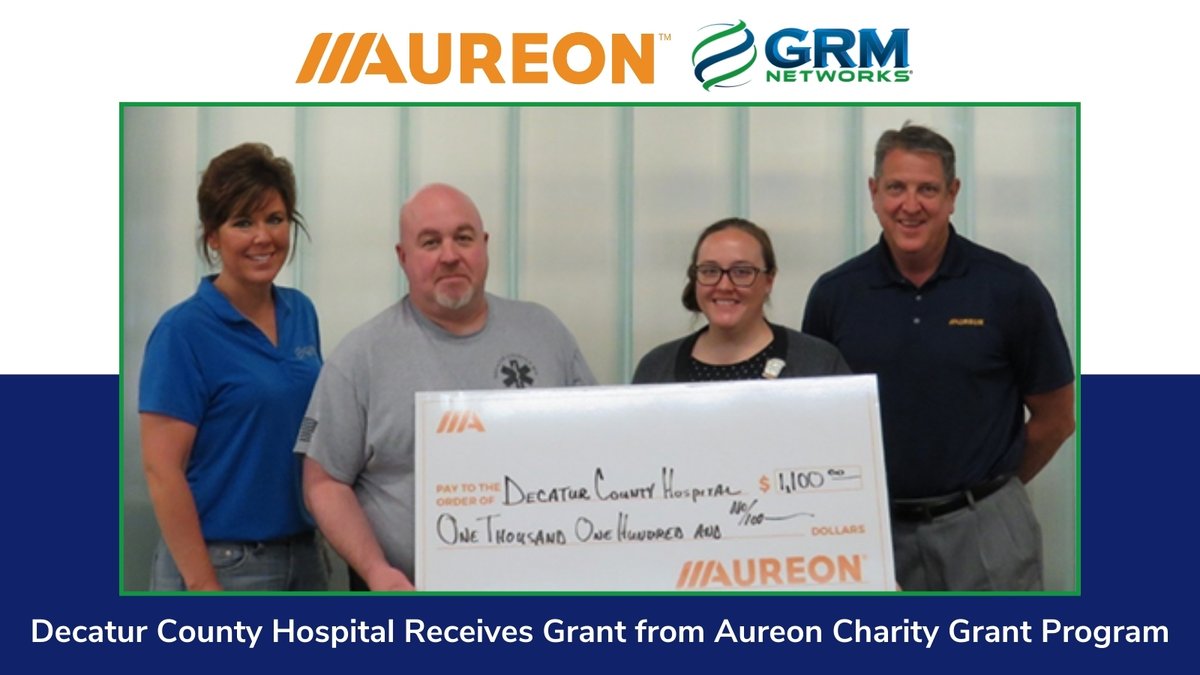 We recently received a #grant through the <a href="/aureon/">Aureon</a> Charity Grant Program. Our application was sponsored by GRM Networks. With this grant, we will purchase emergency tools for our first responders.

Thank you to Aureon and GRM Networks for your support of Decatur County Hospital!