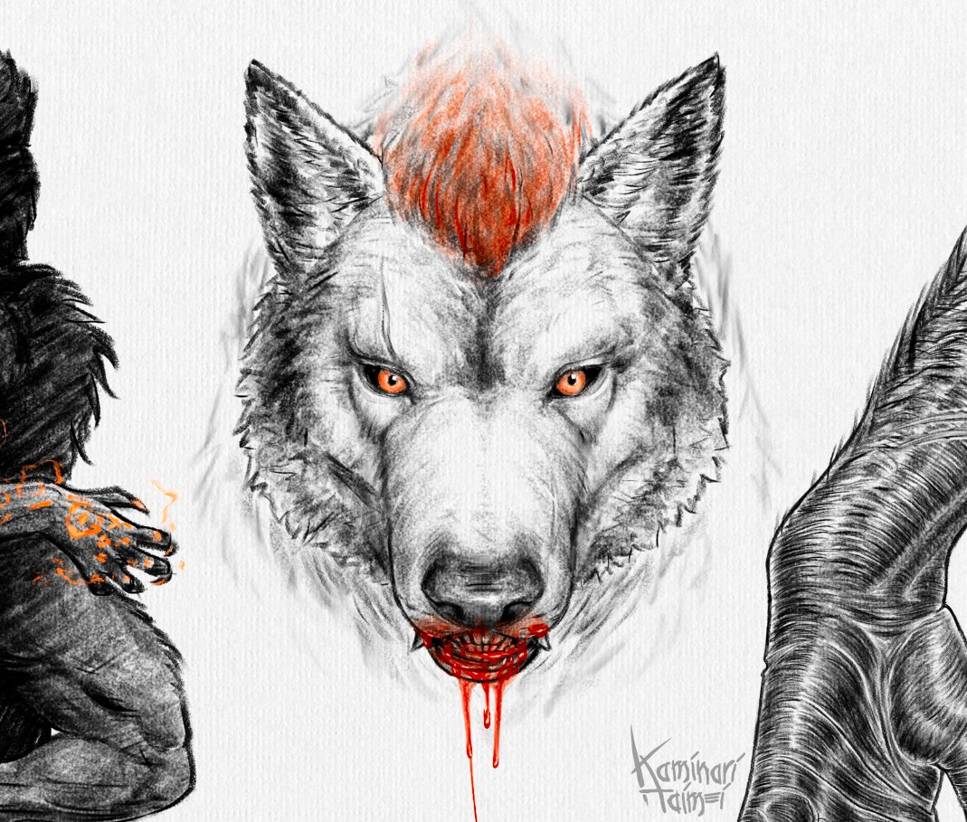 KaminariTaimei's tweet photo. #WerewolfTheApocalypse #RealisticPaintStudio #werewolf #redtalon @WerewolfVGAME https://t.co/QgOcPHw591