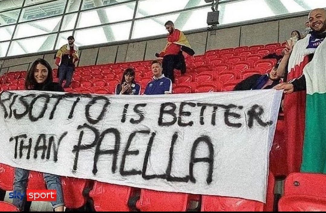 pierloreto's tweet photo. Risotto is better than paella #EURO2020 #ITA #ESP #Italy #Spain https://t.co/9nppEzSpJP