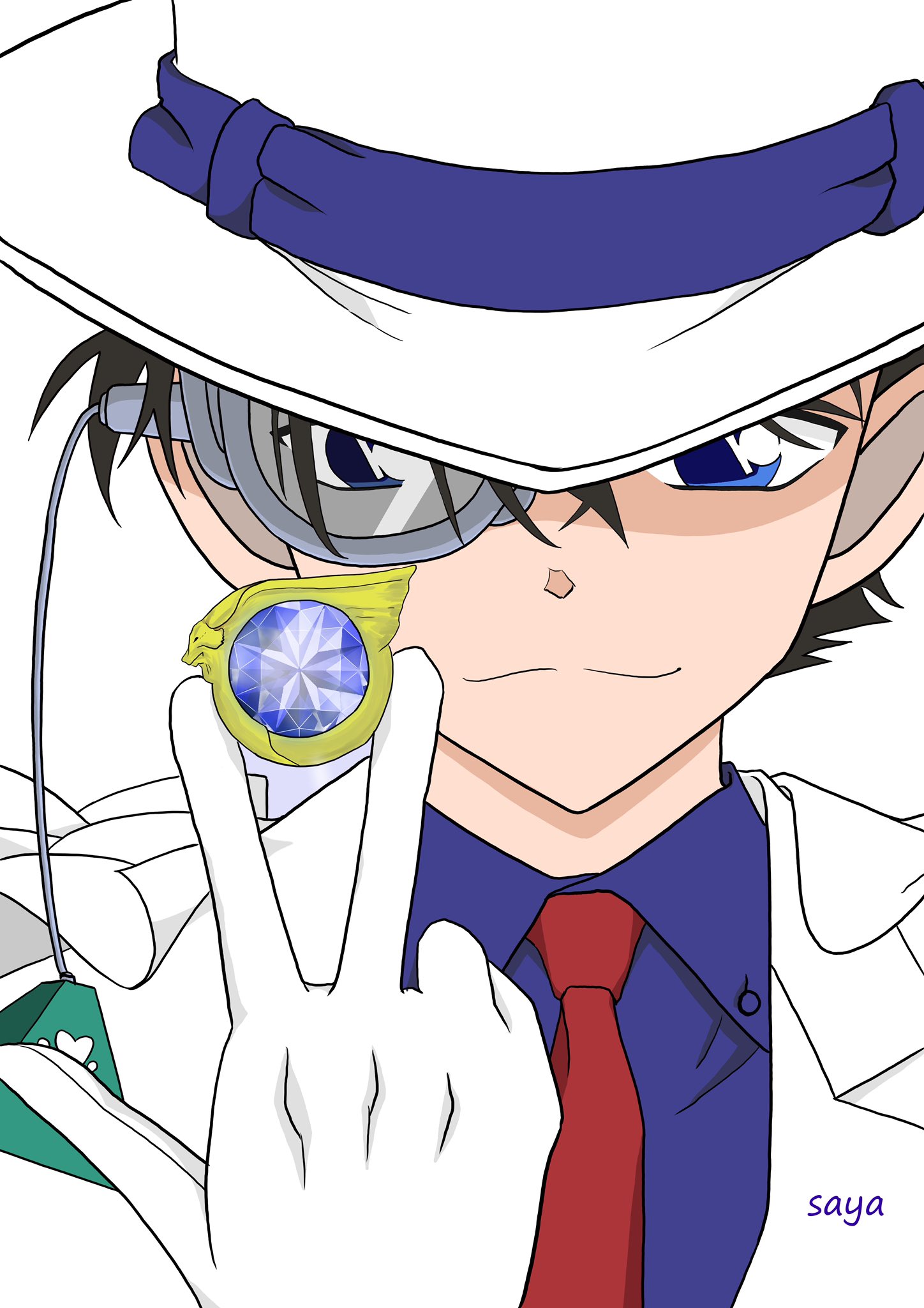 Saya Illustration 怪盗キッド 描きました 姪っ子のリクエストです 宝石が曲者でした イラスト イラスト好きさんと繋がりたい 名探偵コナン コナン 怪盗キッド T Co Io7mewzdlv Twitter