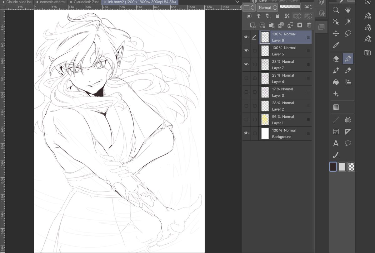 @ArtShareHub This hair down Link! Will I ever finish him? Who knows XD 