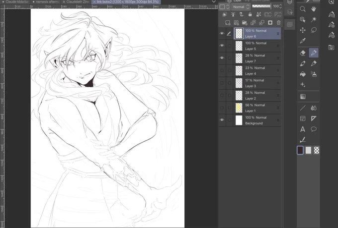 @ArtShareHub This hair down Link! Will I ever finish him? Who knows XD 