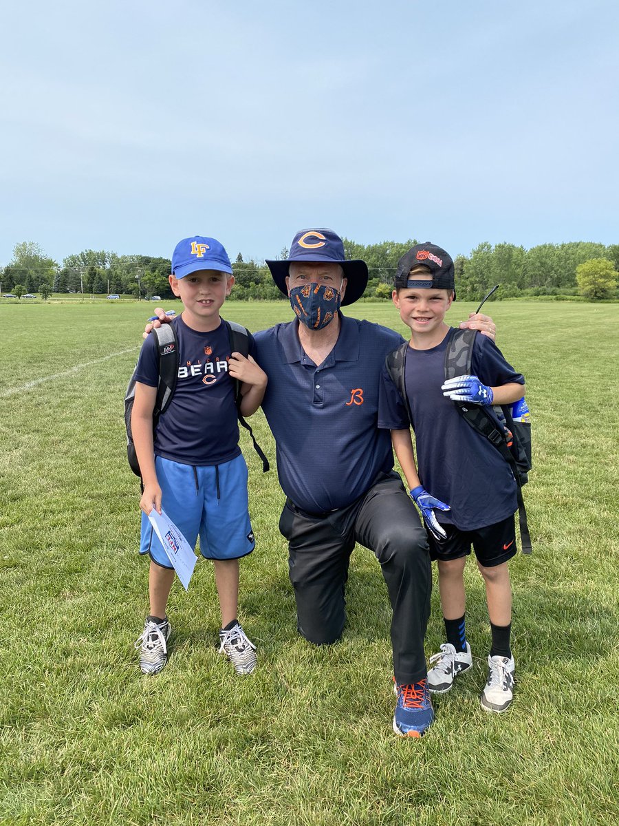 Great last day of football camp with my best friend Luca and a surprise visit from my new friend George!  <a href="/ChicagoBears/">Chicago Bears</a> <a href="/BearsPR/">Bears Communications</a> #chicagobears #football #footballcamp