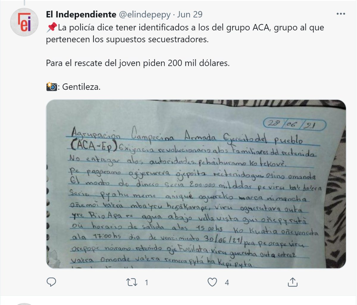elespejopy's tweet photo. Medios como: @ABCTVpy @ABCDigital @elindepepy y @SomosGEN son algunos de los que no respetaron el pedido de la familia Ríos Barreto.

#ABC inclusive tuiteó el pedido de no publicación de la carta que hizo la familia, pero de igual manera difundieron su contenido.
#ParaReflexionar https://t.co/2MIBUGwzWL