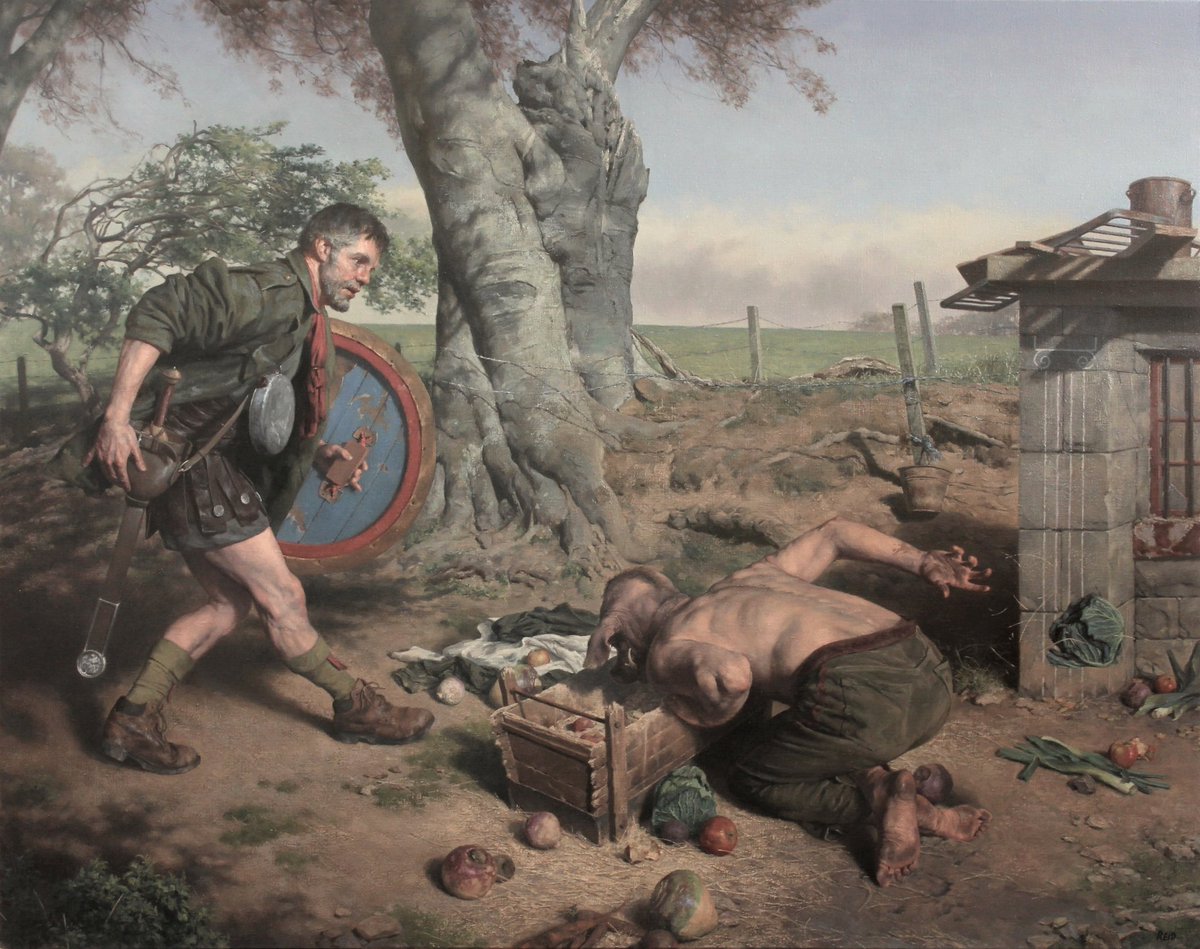 Minotaur_Man's tweet photo. I paint Greek Myths. These four are oil on canvas.  #FixTheAlgorithm https://t.co/k0NvyJ0IKP