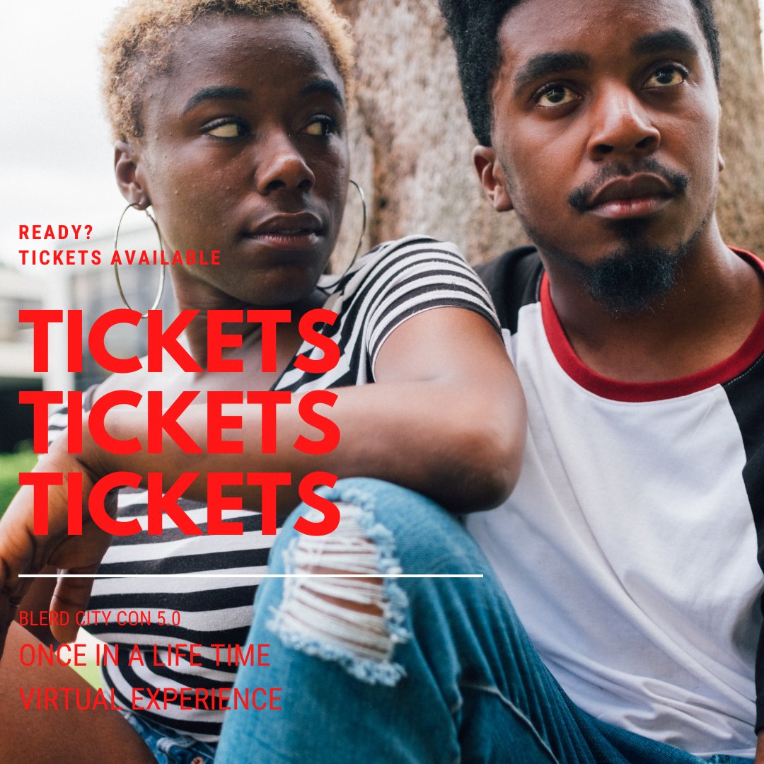 blerdcity's tweet photo. These tickets are waiting for you!!!
https://t.co/hk9XWWeULA
#tickets #virtualevent #virtualevent2021 #cosplay #comics #afrofuturism #blackgirlcosplay #animation #animationart #blerd #spokenblerd #blerdcitycon https://t.co/a1wslmt7DK