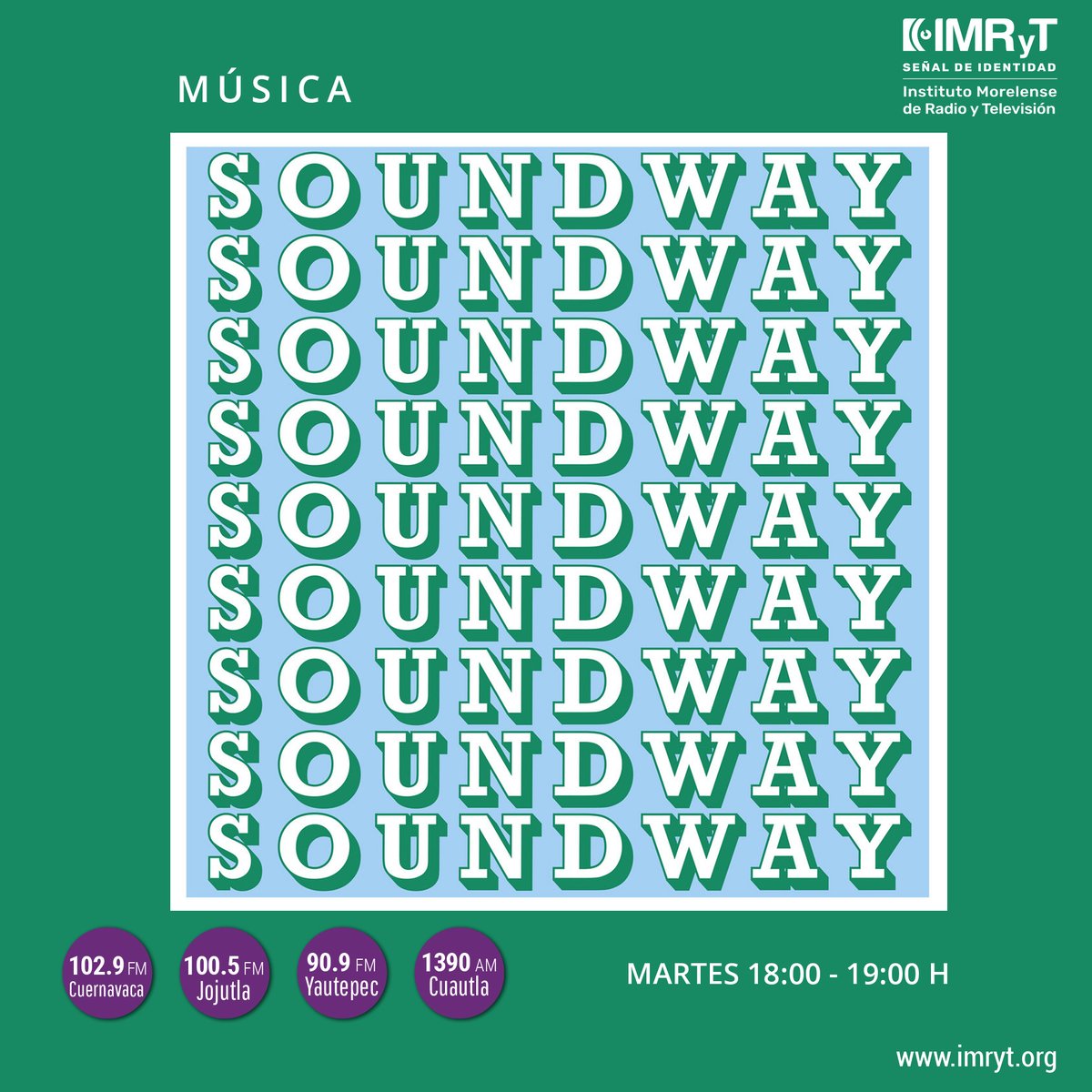 RTvMorelos's tweet photo. De lunes a domingo #LaRadioDeMorelos te invita a pasar una tarde agradable con su programación musical.
▶️ #DalePlay a los sonidos del #soundway🎧🎹🎸🥁 de 18:00 a 19:00 hrs.
📻102.9 | 100.5 | 90.9 fm | 1390 am
🌐https://t.co/sl7IYCR9y1 https://t.co/jL14u2vMg6