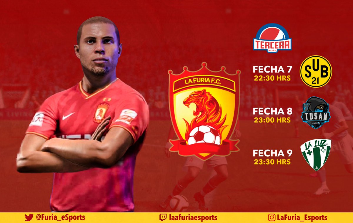 Furia_eSports's tweet photo. Hoy arranca la segunda semana de liga y vamos a ir por esos puntos para poder seguir creciendo en la tabla. Jugamos contra duricimos rivales 

22:30 🆚️ @sub21_cp

23:00 🆚️ @FcTusan

23:30 🆚️ @LaLuzeSports https://t.co/IqQwmDeVeb