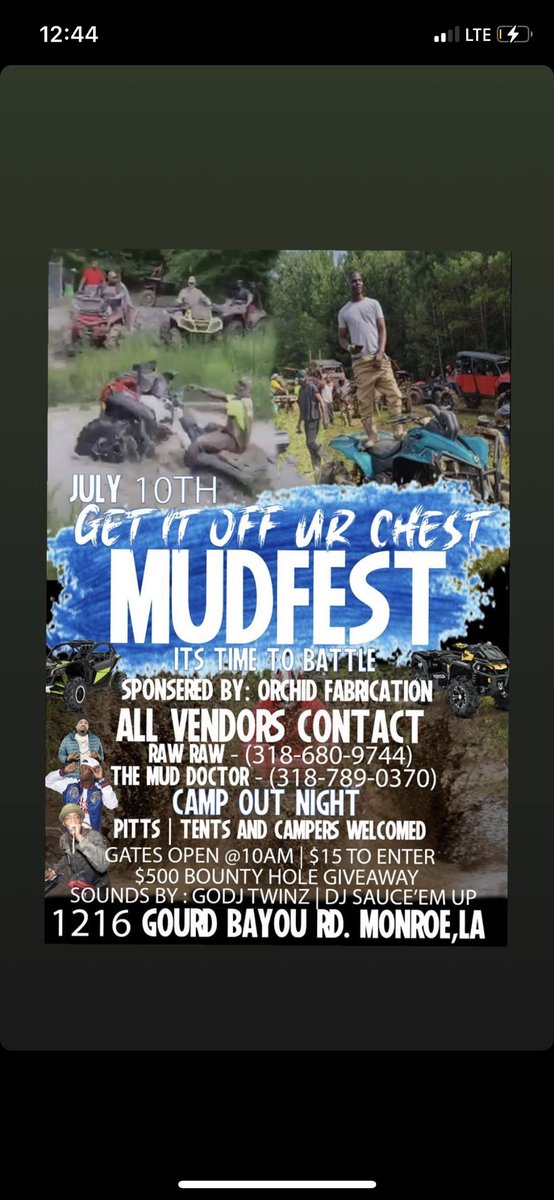 GoDjJCoreyLamar's tweet image. July 10th catch @GoDJTwin318 @GoDJtwin2hot in the mix at the MUDFEST!!! #GoDjs