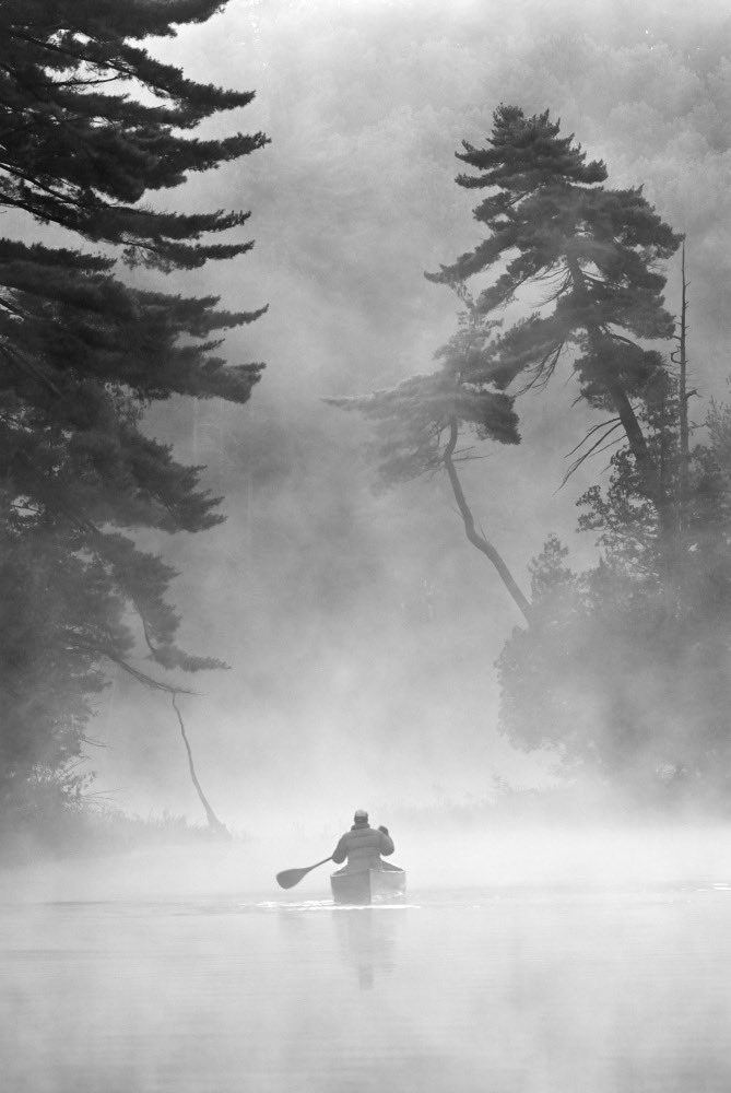 “The Land of Ghosts”
A cold morning on Gunn Lake in the Leslie Frost wilderness area.                       #FSBlackAndWhite <a href="/Fotospeed/">Fotospeed</a>