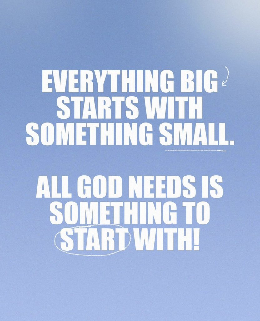 Jentezen's tweet image. All God needs is something to start with.