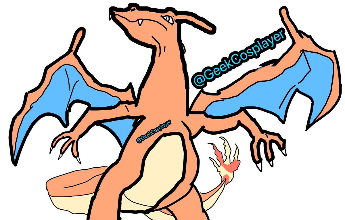 Geek_Cosplayer's tweet photo. For my 3rd digital drawing this is pretty good 🐉🔥 @HuionTab How would I be able to get a tablet to review? 🌸 https://t.co/eZWZVq1WIz