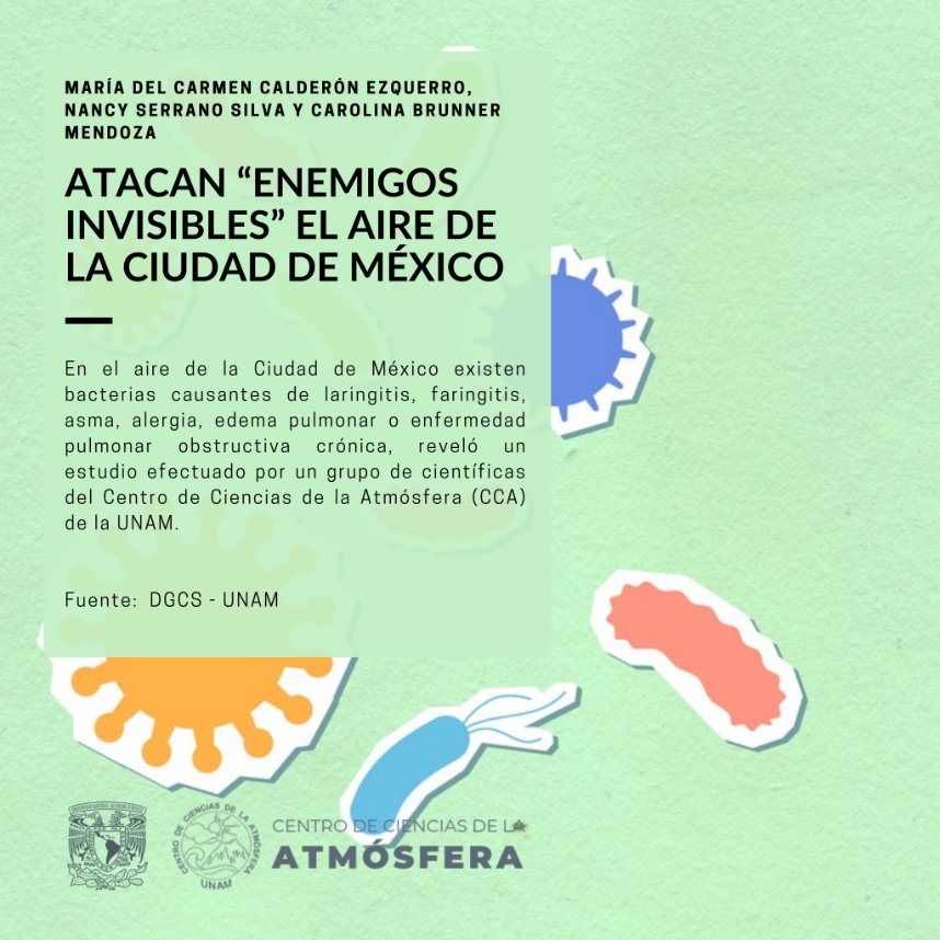 ICAyCC_UNAM's tweet photo. En la atmósfera siempre han existido bacterias, hongos y virus; seguiremos conviviendo con ellos: Carmen Calderón Ezquerro

Más información: https://t.co/9zGmnw4CBO https://t.co/8lg57xG0vm