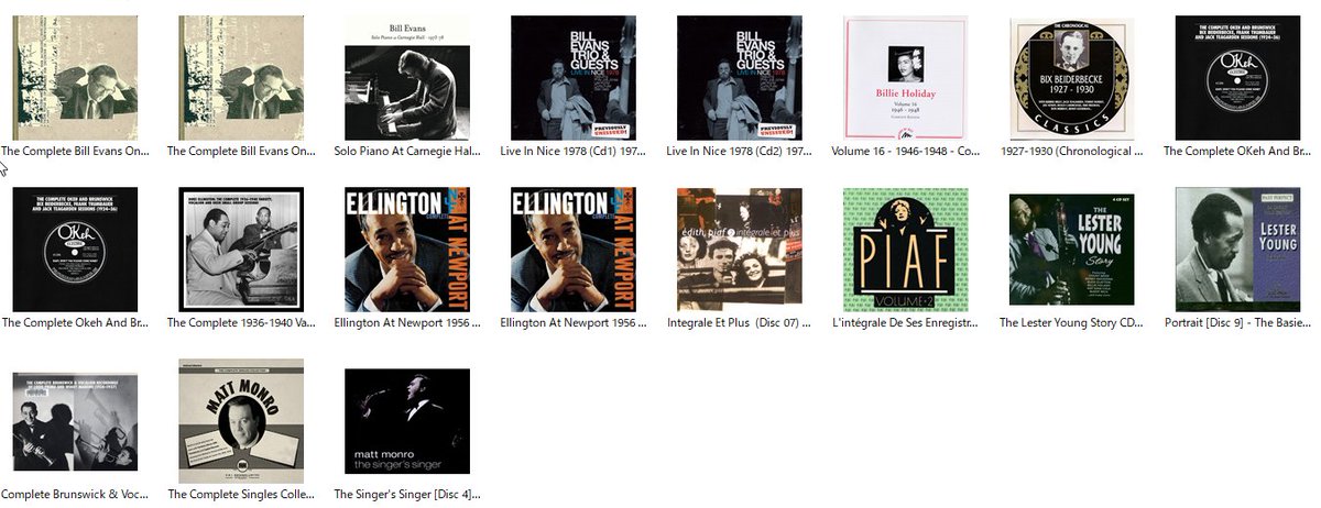 zivagolala's tweet photo. 2021-07-07
#OnThisDay By year of recording #Jazz #Music #Vocal #Clasical
#BillEvans
#BillieHoliday
#BixBeiderbecke
#DukeEllington
#ÉdithPiaf
#LesterYoung
#LouisPrima #WingyManone
#MattMonro https://t.co/UUql9Lrqoj