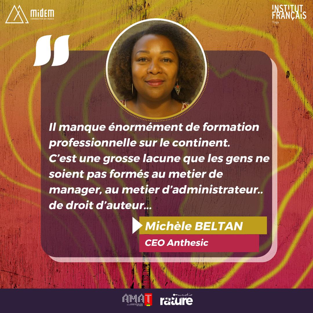 AMAT_228's tweet photo. l'intervention de #MichèleBeltan CEO de @Anthesic lors du #Midem organisé à #Lomé par #Amat à @IFTogo 

@midem @cultur_tourTg @StraussTom_Nkp  @FANGAMUSIC @parnouspournous  #team228 https://t.co/F4X9mYhwCS
