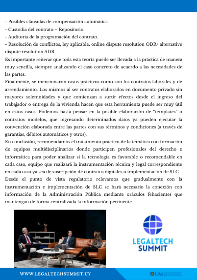 legaltechsummit's tweet photo. El pasado 24 de junio @GustavoGauthier , @ngomezdb  y @PerezComenale  integraron el Panel de "Contrataciones Digitales: Formación de los Smart Contracts y Contratos Digitales en los distintos ámbitos del Derecho". @UMderecho @UnivMontevideo @BrumCostaAbgs @OliveraUy https://t.co/h9U1mXwnKg