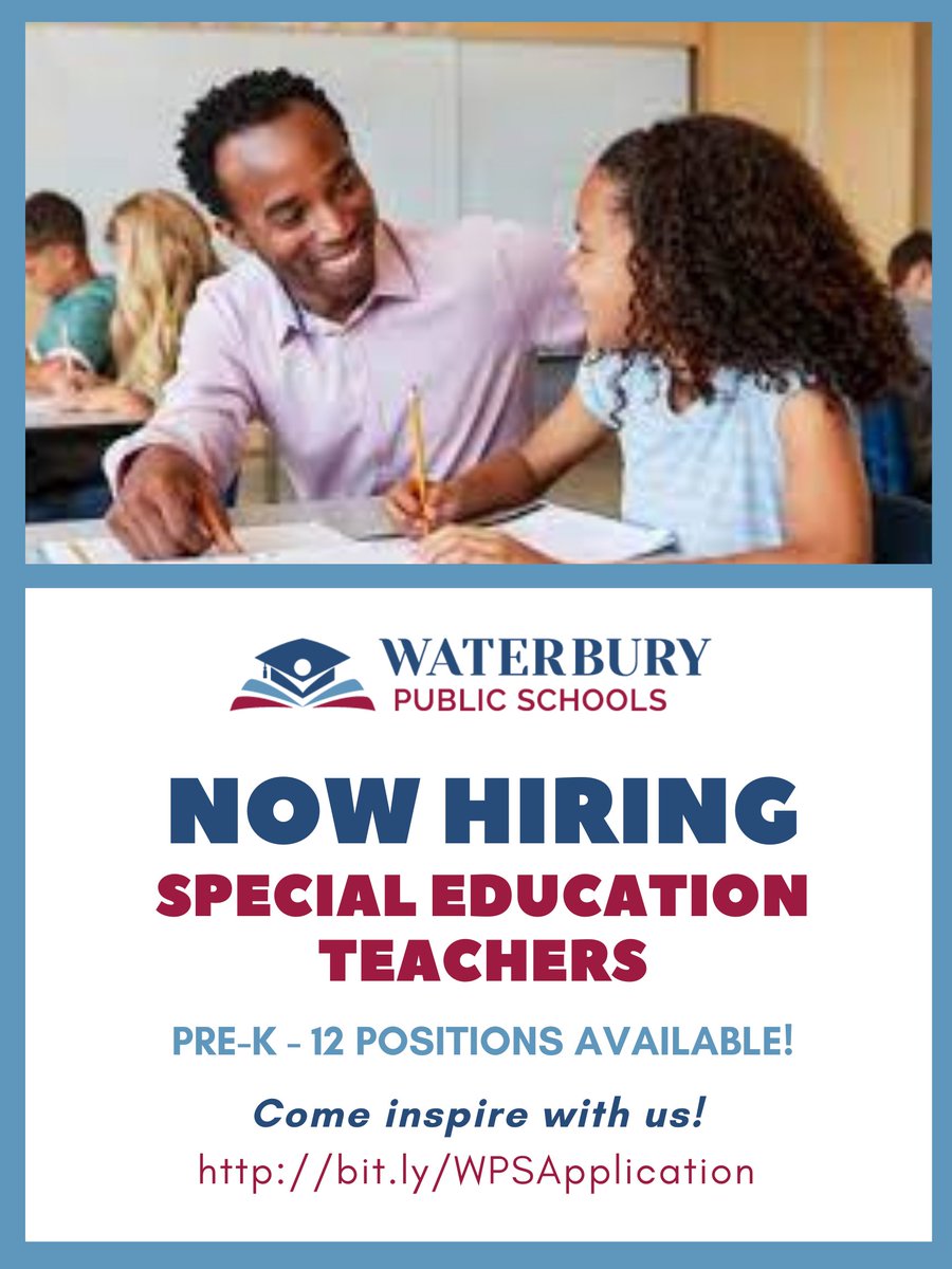WPSHumanCapital's tweet photo. We are hiring special education teachers! Join us in our mission to inspire and prepare every student to be successful in and beyond school! https://t.co/bnh2W3YAt9 https://t.co/AVyLKdbfsc