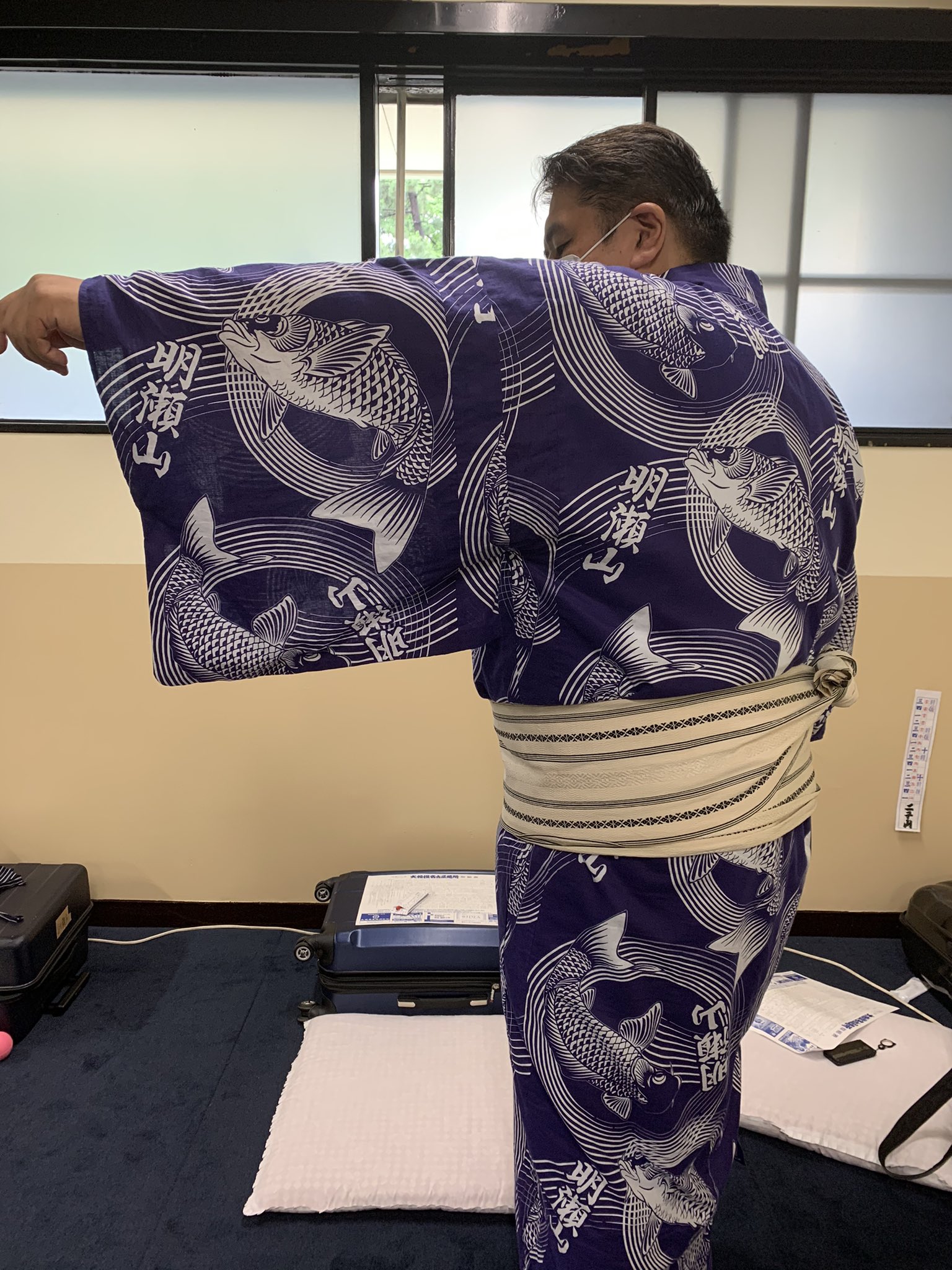 相撲 浴衣 反物 生地 粗布 高見山 東関 火消 いたわろ