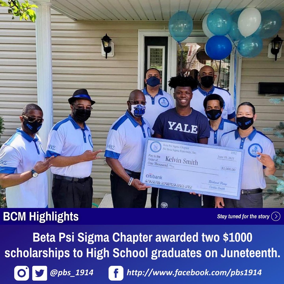 pbs_1914's tweet photo. For our #BCMHighlight, we celebrate the Brothers of the Beta Psi Sigma Chapter for awarding two $1000 scholarships to New York High School graduates on #Juneteenth.
#pbs1914 #Sigma107 #ItsAGreatTimeToBeASigma https://t.co/nngRJEEh0p