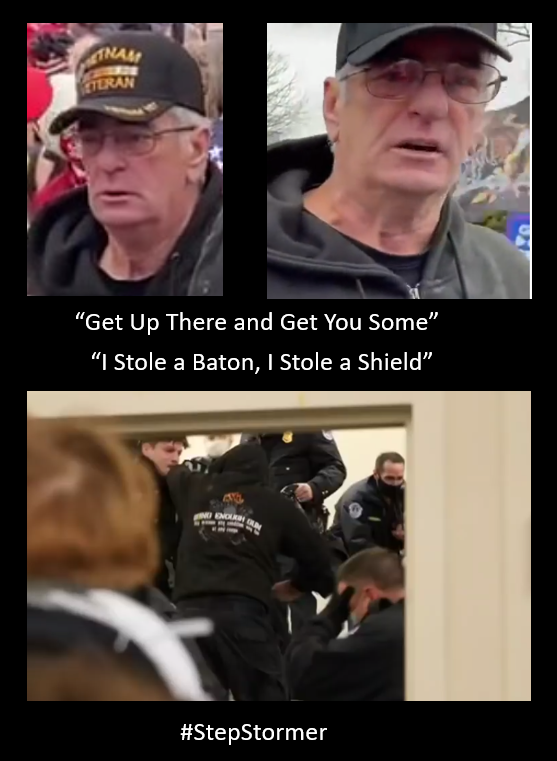 Telling the crowd to "Get Up There and Get You Some" he went on to detail his assault of officers at the top of the steps. Its been 6 months and we are still discovering new assaults #StepStormer is the newest in a very long list! #SeditionHunters #CapitolRiot