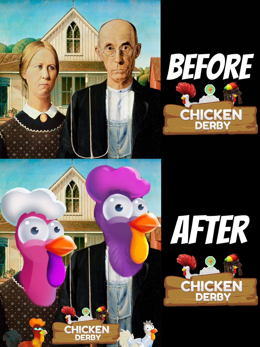 WaveLength23's tweet photo. Chicken racing 🐣🐓🏁 is going to be the most fun NFT of the Summer! It’s like @zed_run + #SuperMarioCart in one!
This is my #ChickenDerbyArt to hype up @bitlovincom! I’m trying to win 1 of these Spicy Chicken #NFTs . Please smash the 💥❤️ & check it out! https://t.co/bzUhrMk0NH