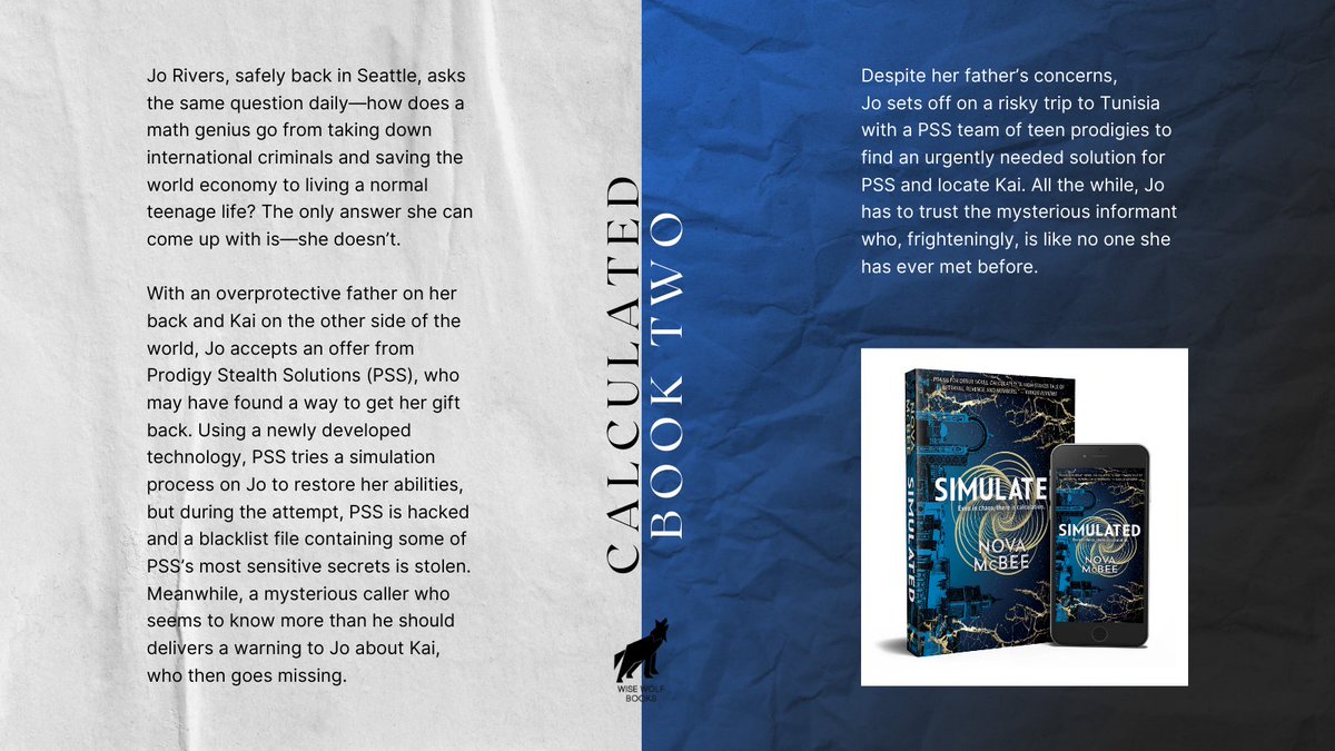 WiseWolfBooks's tweet photo. Have you read @nova_mcbee's second book in the gritty, action-filled Calculated series. Read SIMULATED here: ⬇️⬇️⬇️
https://t.co/9kQiwWDkwk

#CalculatedSeries #SimulatedBook #YAbooks #TeenFiction https://t.co/DqliwA6Y9Z
