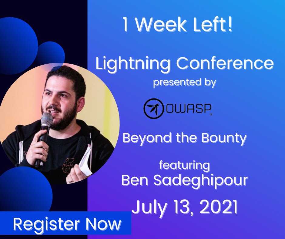 Don't miss out - our July Lightning Conference is FAST approaching! Only 1 week remains before we host Ben Sadeghipour and offer insights to new revenue opportunities for your career in "Beyond the Bounty". Join us today - Registration is FREE! ow.ly/UAxP50FqpS6