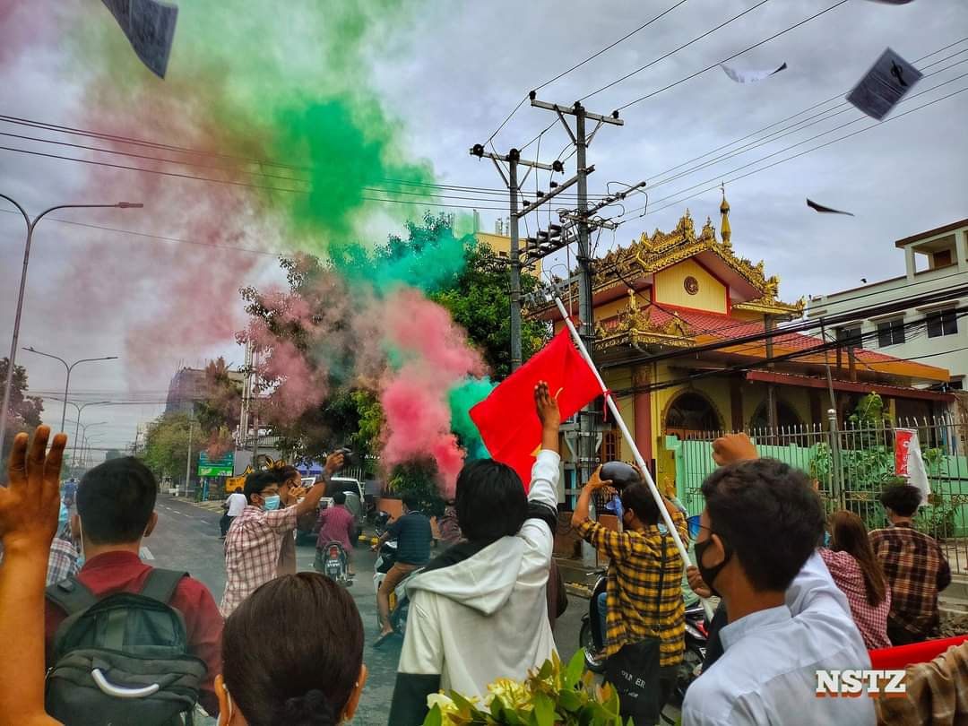HninHnin28's tweet photo. Coalition of Alliance Strike rallied and marched on 73 main road #Mandalay to protest against the dictatorship.

#StopTorture
#July7Coup 
#WhatsHappeningInMyanmar https://t.co/4y0qkTPbhw