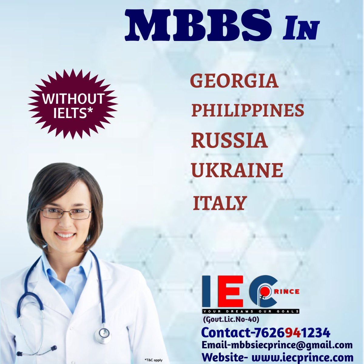 Apply for MBBS Programs 
Contact 7626941234 

#MBBS #iecprince #georgia #Philippines #russia #ukraine #mbbswithoutielts #consultantinmohali