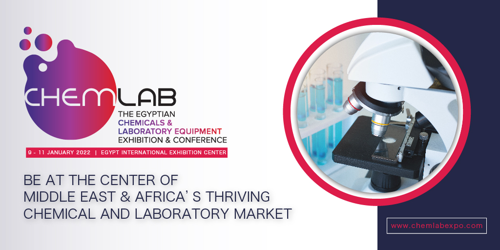 Chemlab2022's tweet photo. Join the chemical and laboratory industry leaders at CHEMLAB 2022 from 9 - 11 January 2022 at the Egypt International Exhibition Center.

To know more about participation opportunities at CHEMLAB, visit: https://t.co/7irmFvPrKF

#CHEMLAB2022 #Chemicals #Laboratory #Exhibition https://t.co/mWwBGNRhc9