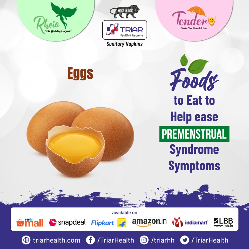 TriarHealth's tweet photo. #Eggs are among the key  #Foods that help ease #Premenstrual #Syndrome (#PMS) symptoms.

Eggs are good sources of #VitaminD #VitaminB6 #VitaminE, which help reduce PMS #symptoms

#Egg #PMS #Triar #Sanitary #SanitaryPads #SanitaryNapkins #menstrual #menstrualhygiene #menstrualcare https://t.co/X0hEIxkpus