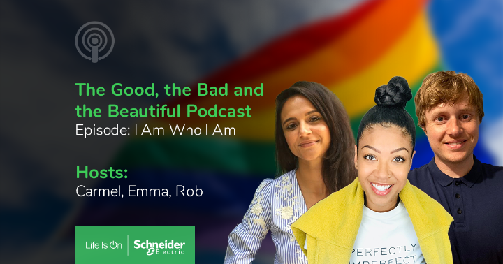 michellesnoxell's tweet photo. The Good, the Bad, and the Beautiful Podcast is launched! In this first episode, hosts Carmel, Emma and Rob talk to our #SEGreatPeople about Pride, pronouns and career tips. https://t.co/aCMsfMQIEZ #SchneiderElectric https://t.co/klMjiFSFLh