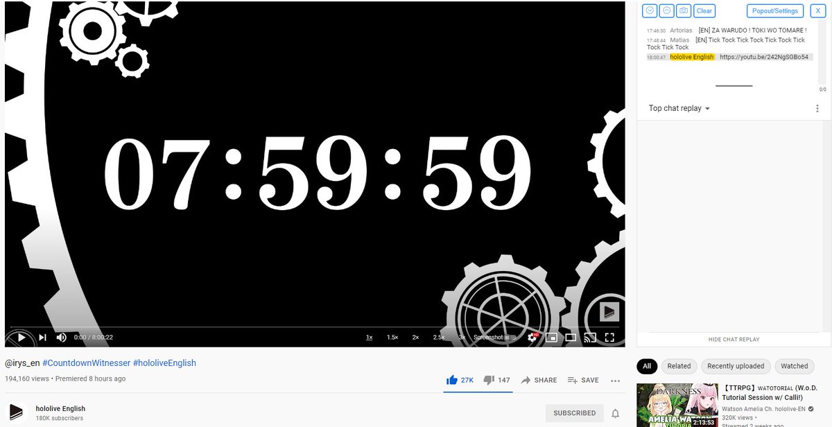 Eternith's tweet photo. This was actually a genius marketing move.
They could have just done a normal YT premiere set for 6PM, but instead they got 194K+ views over an 8 hour timer with people speculating and hyping the entire time for just a link drop in the end.
Marketing STONKS #CountdownWitnesser https://t.co/fyykq76ine