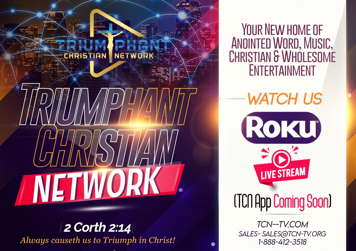 TCNTV2's tweet photo. $35 Limited Sale (30 Min Broadcast-Restrictions Apply) Advertise or Broadcast your Ministry/Business with TCN for more info Call Us: 1-888-412-3518 or Email Us-sales@tcn-tv.com https://t.co/lJzaEOWg31