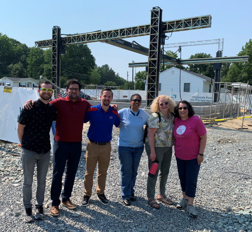 HSHS_AP_Parvaiz's tweet photo. @CodeRVA1 @vt1coop Phenomenal tour! Thank you Aiman and Chris for answering all our questions. This is the 1st 3D house being printed for sale in the US. Only 2 such print machines exist in the US (14 in the world). Kudos to Alquist, V-Tech &amp; VA Housing! #Alquist #3Dprinting #WeAreCodeRVA #edtech https://t.co/VFfSBgPunJ