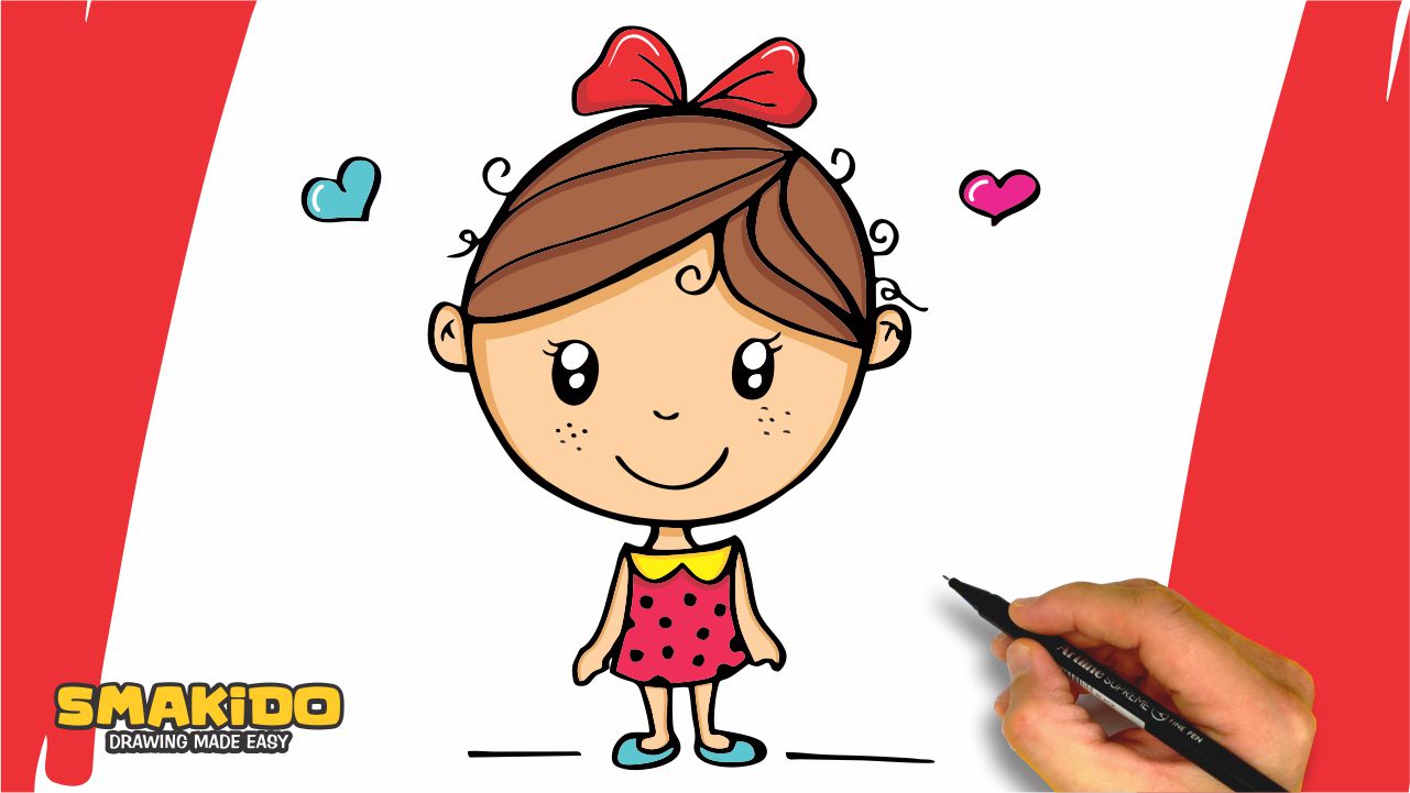 How to Draw a Cute Little Girl - Easy Drawings - YouTube