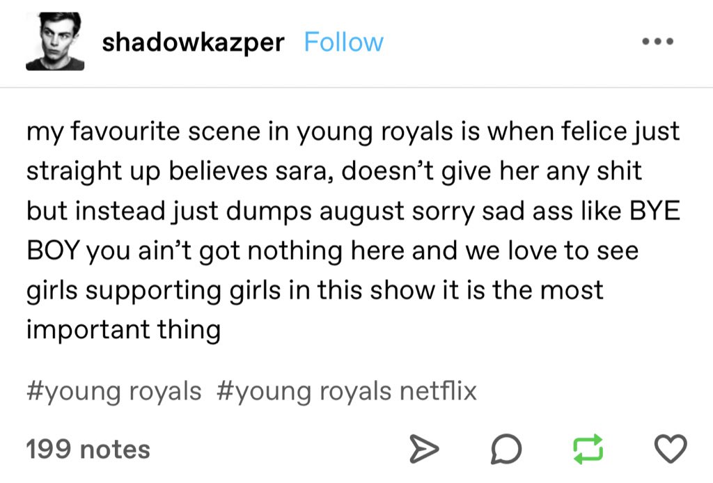 iwtvldl's tweet image. tumblr posts appreciating Felice #YoungRoyals