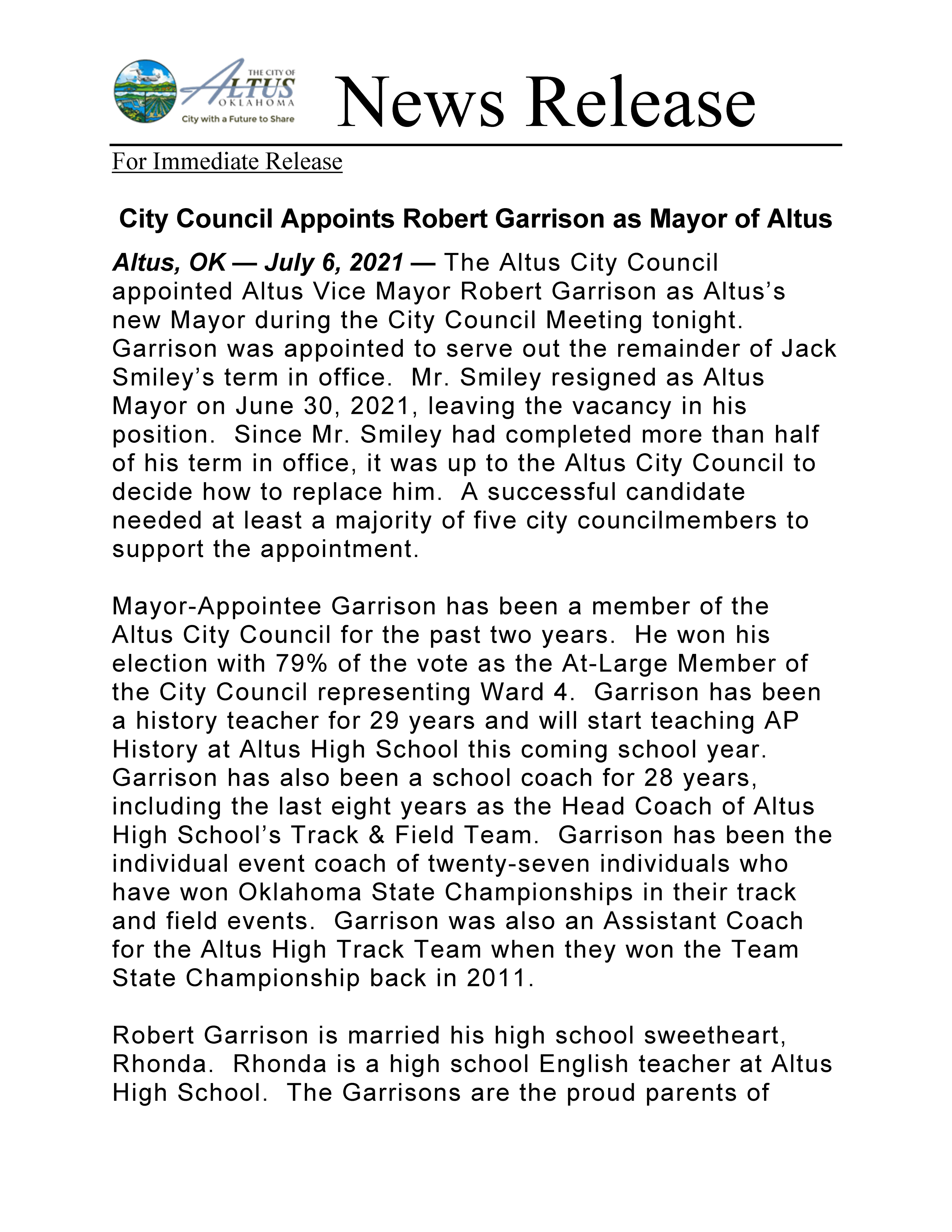 City of Altus, Oklahoma (City_of_Altus) / Twitter