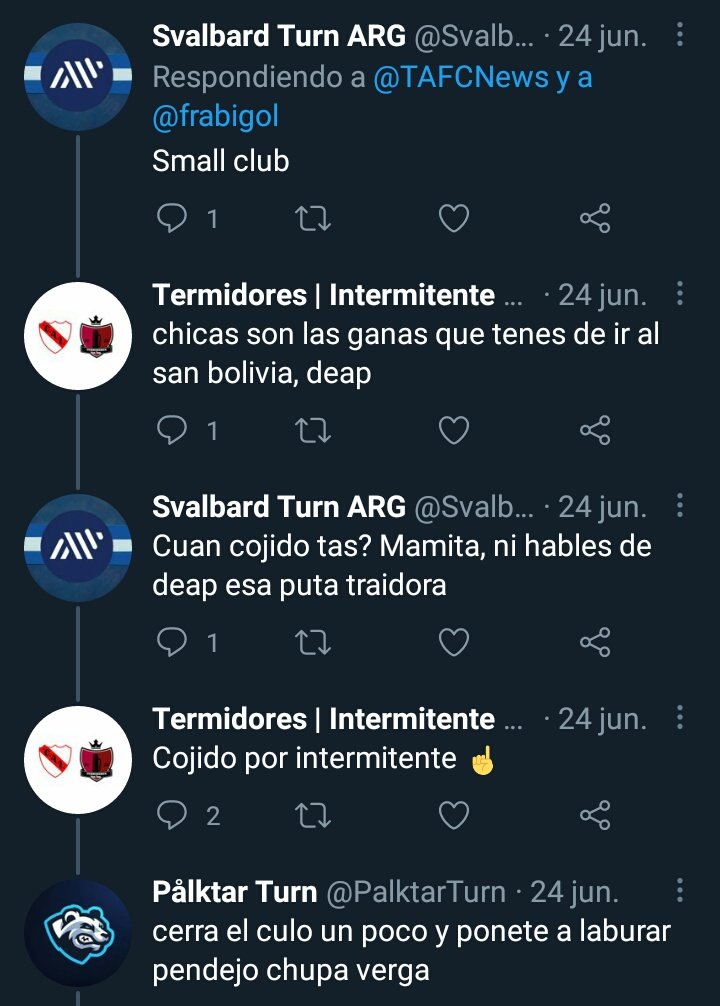 JR9_Oficial's tweet photo. #MomentoOocLTP
Linda conversación entre @SvalbardTurn, @TAFCNews, @PalktarTurn y @CATermidores. https://t.co/gZlaiwXlVL