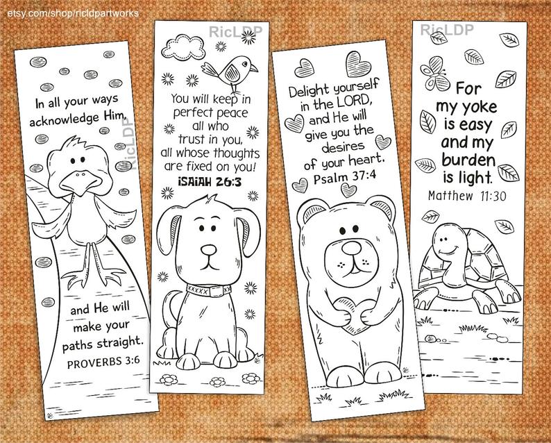 RicldpArtworks's tweet photo. 4 Bible Coloring Bookmarks w/ Animal Designs https://t.co/gdmmkZitse #adultcoloring #biblecoloring #cute #animals #scripturearts https://t.co/evmEbQQOEc