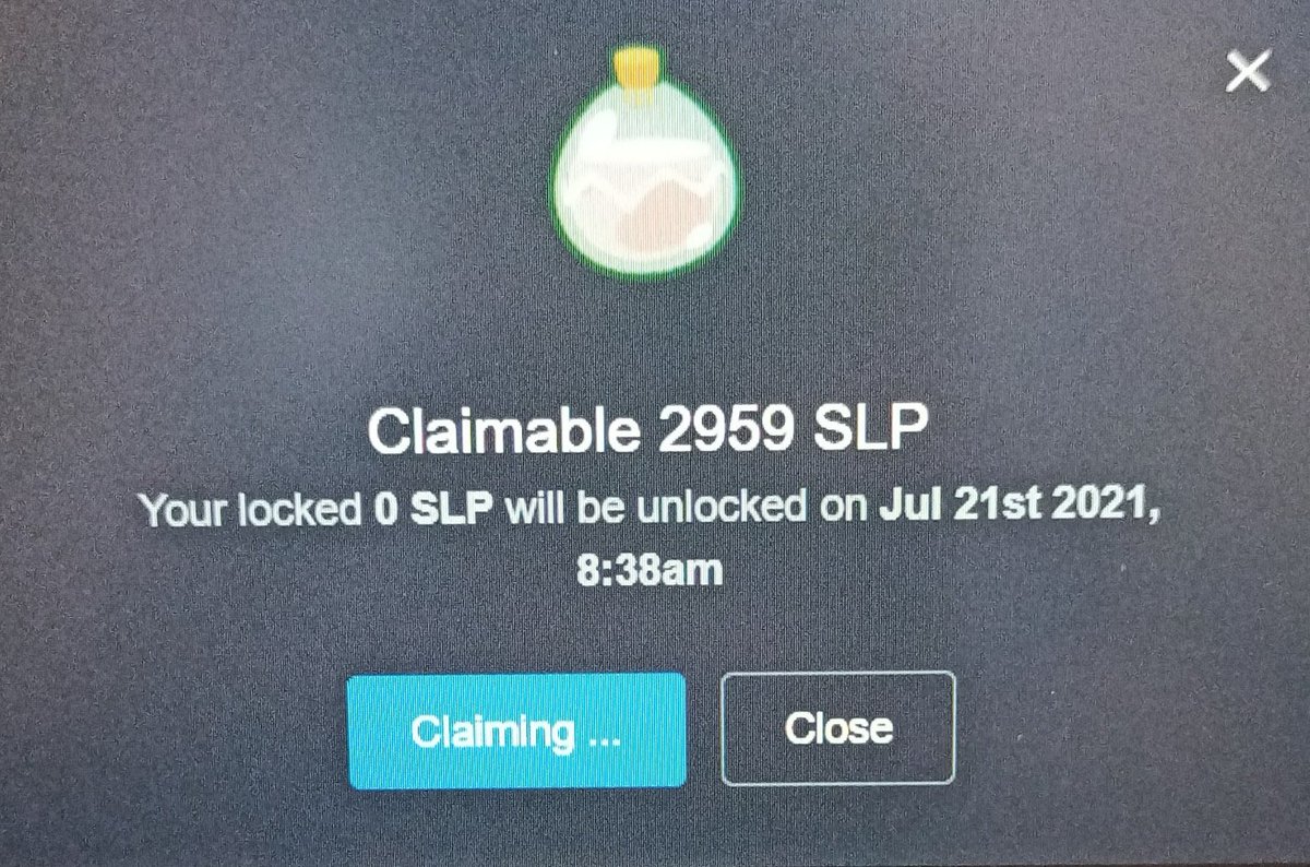 kpmmdu's tweet photo. @Jihoz_Axie @Psycheout86 Extension popup didn't came to confirm the transaction... I guess lot of people claiming due to surge in SLP price https://t.co/pdeGkA8nB6