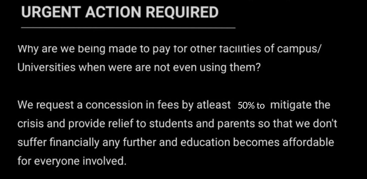 kriti_vajpayee's tweet photo. There are various students belongs to financially deprived families.Also they are affected financially due to COVID-19.Currently they can't cope up with educational expenses like fees. @lkouniv @profalokkumar
@EduMinOfIndia
#fightagainstfee
#reducecollegefee
#IndiaFightsCOVID19 https://t.co/MJ5wBlyLDe