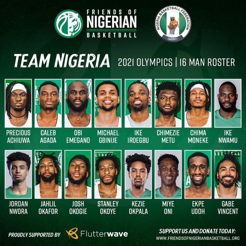 Nigeria Announces 16 Man Preliminary Roster For Olympics Talkbasket Net