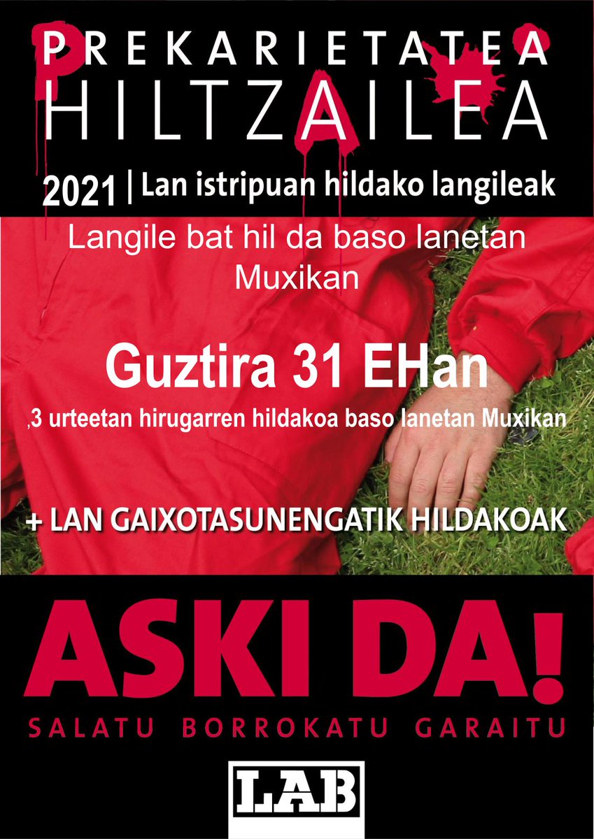 LAB_INDUSTRIA's tweet image. 25 urteko langilea zendu da Muxikan.
Prekarietatea eta lan istripuak arazo politiko bihurtu behar ditugu!
#elkartasuna
#salaketa