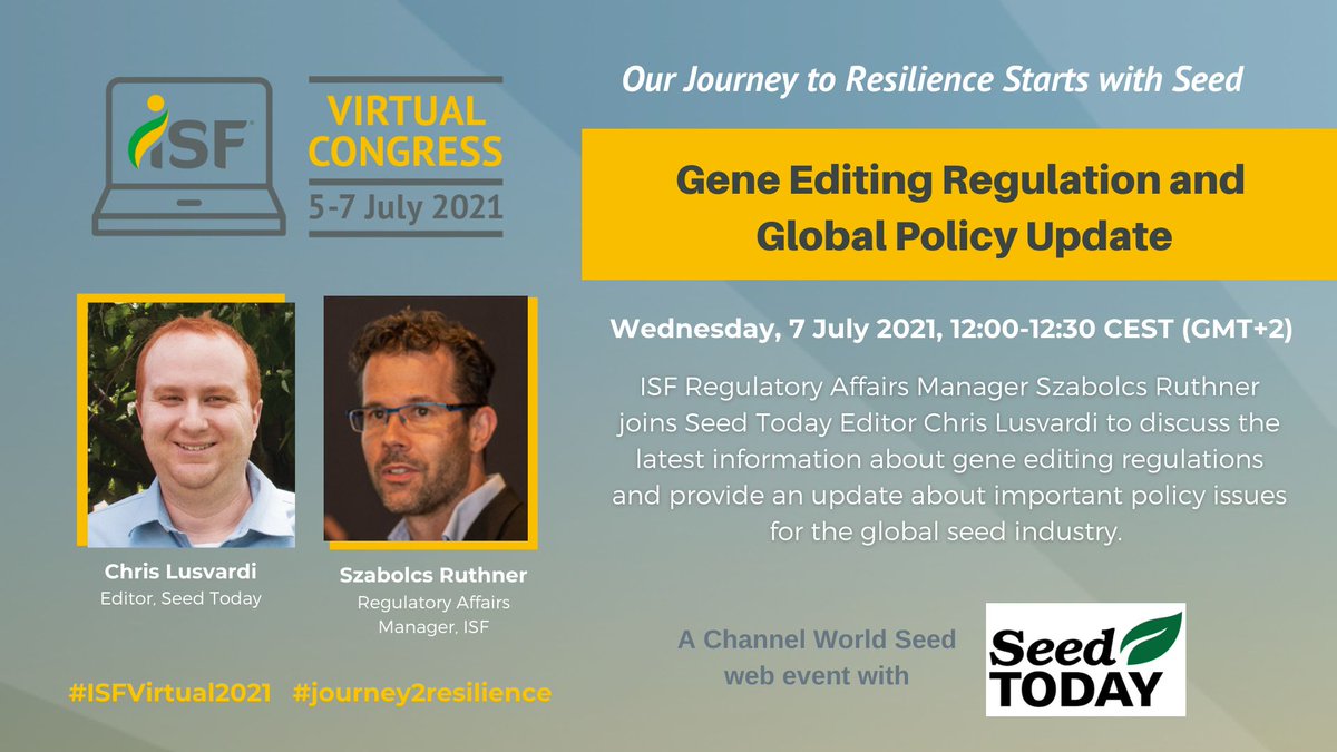 seedtoday's tweet image. Thank you to Szabolcs Ruthner for joining us and explaining everything so well. Discussions from Day 3 of the #ISFVirtual2021 continue. Read our stories from the first two days bit.ly/3hKvQyC and bit.ly/3yzdEP9. Look for more later today.