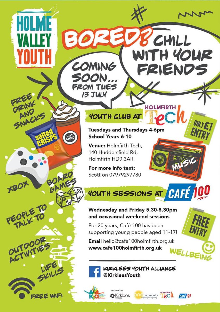 Free sessions for young people in #Holmfirth