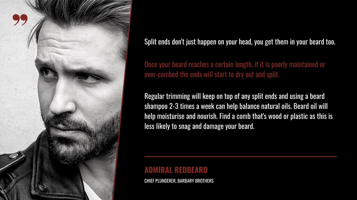 Handle your beard with the care it deserves.
Find out how to deal with split ends from the Admiral himself!🧔‍♂️

#WisdomWednesday 
#beards 
#beardcare
