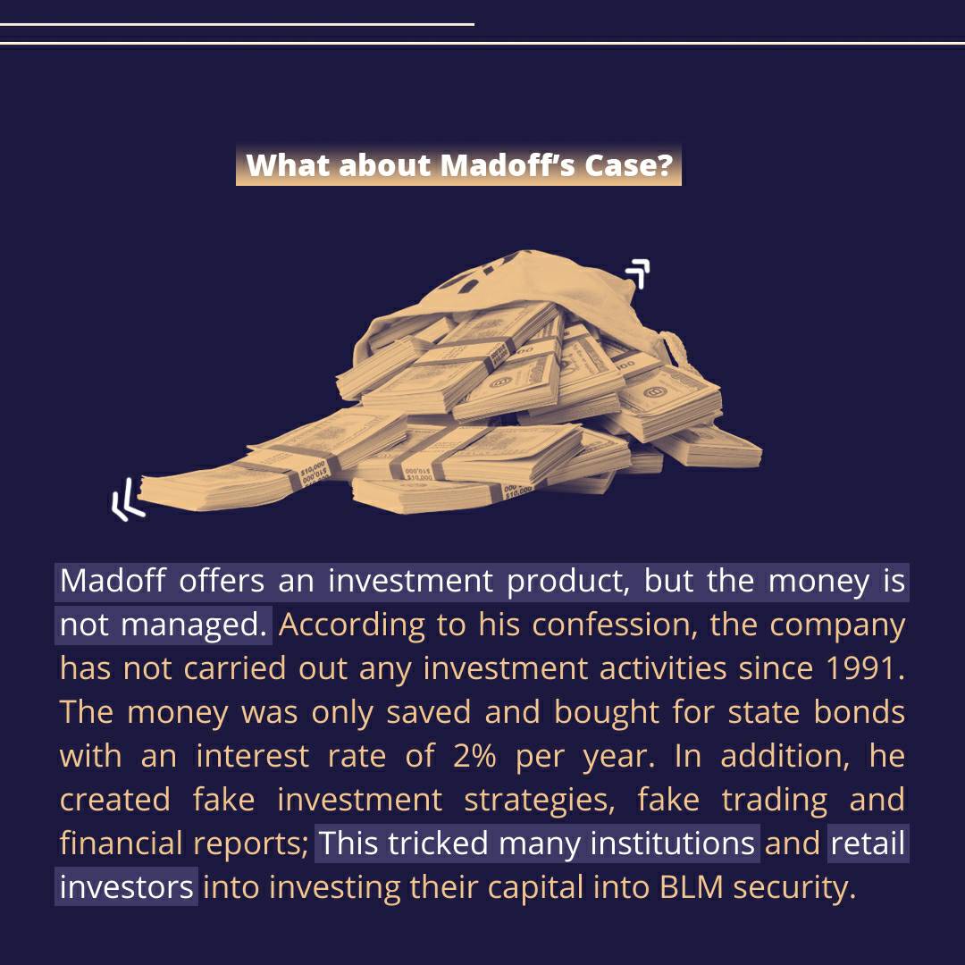 UIInvestClass's tweet image. [Ponzi Scheme Bernard Madoff]

The Ponzi scheme is a fraudulent investment that Charles Ponzi first made in 1919. Swipe the infographic below to read more!

#UIInvestmentClass
#BeYoungBeInvestor