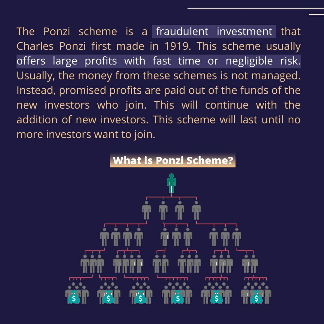 UIInvestClass's tweet image. [Ponzi Scheme Bernard Madoff]

The Ponzi scheme is a fraudulent investment that Charles Ponzi first made in 1919. Swipe the infographic below to read more!

#UIInvestmentClass
#BeYoungBeInvestor